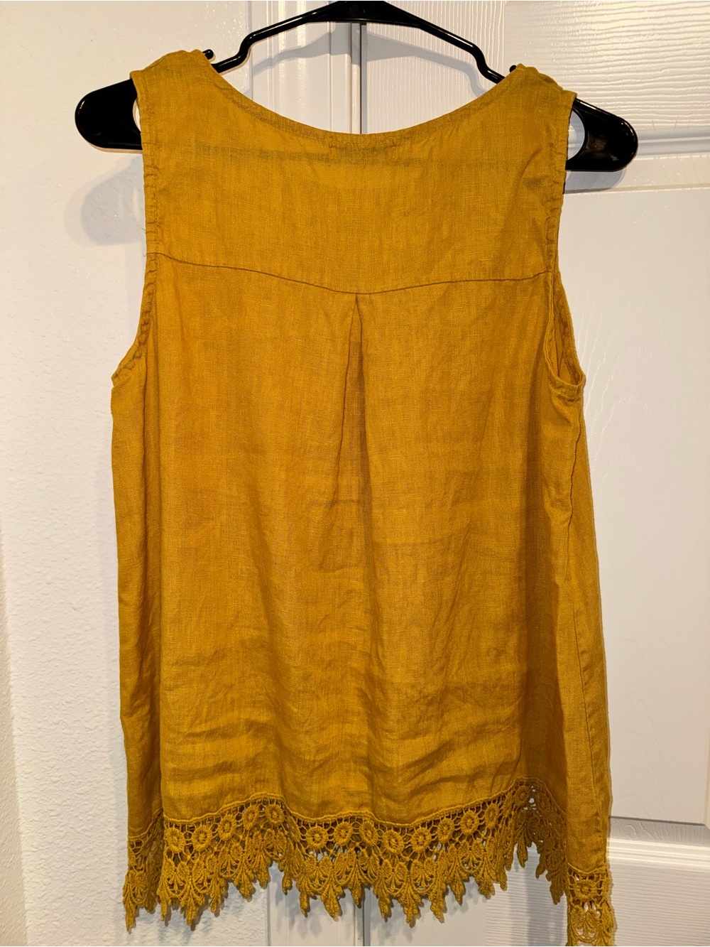 100% LINEN Terzo Millennio - Linen Tank Top with Crochet Hem - Picture 5 of 5